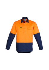 Mens Closed Front Long Sleeve Shirt-ZW560-syzmik